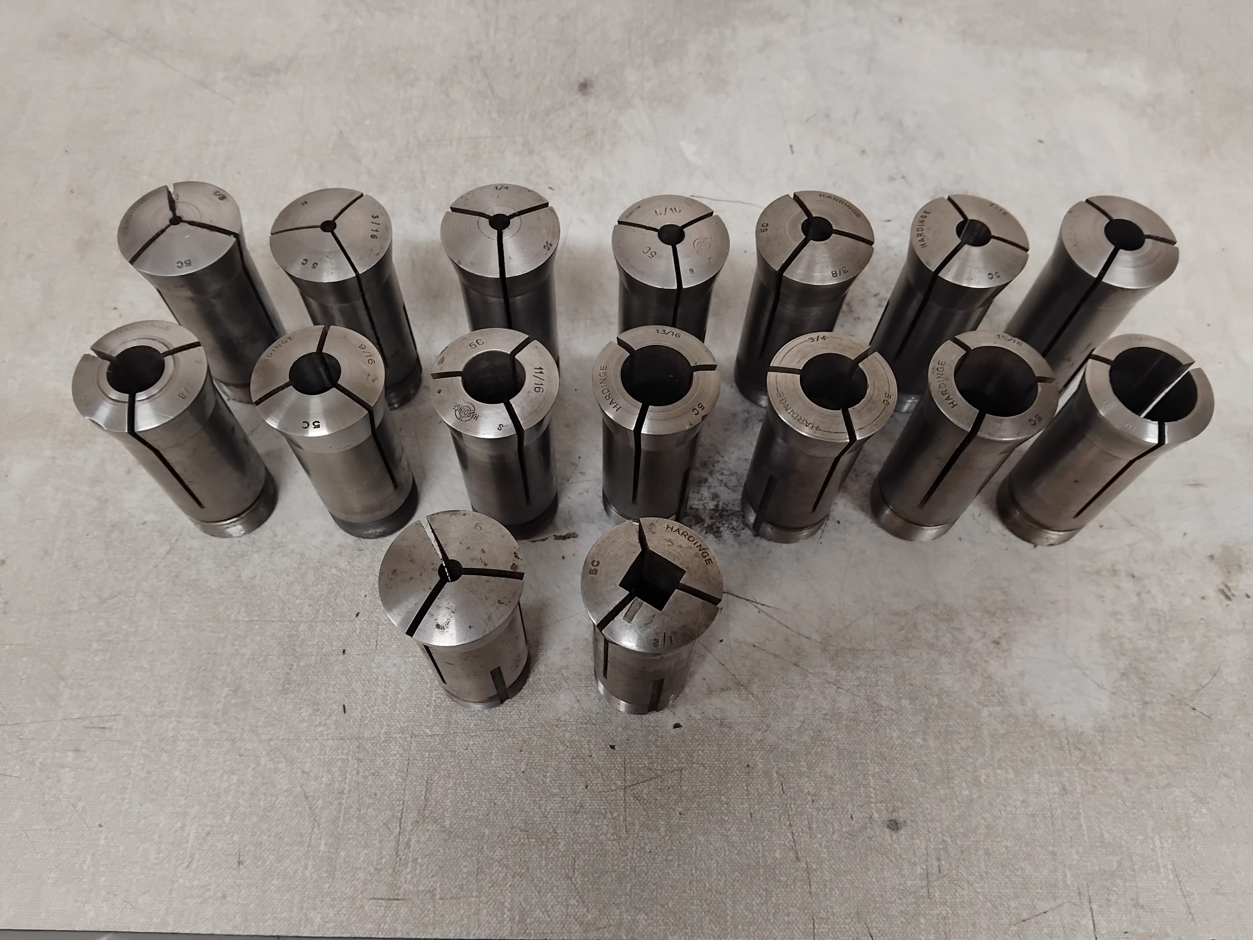 Selection of Hardinge 5C imperial collets.