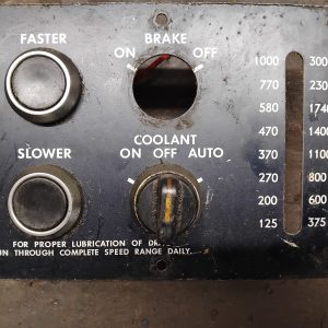 Hardinge HLV-H Speed control front panel