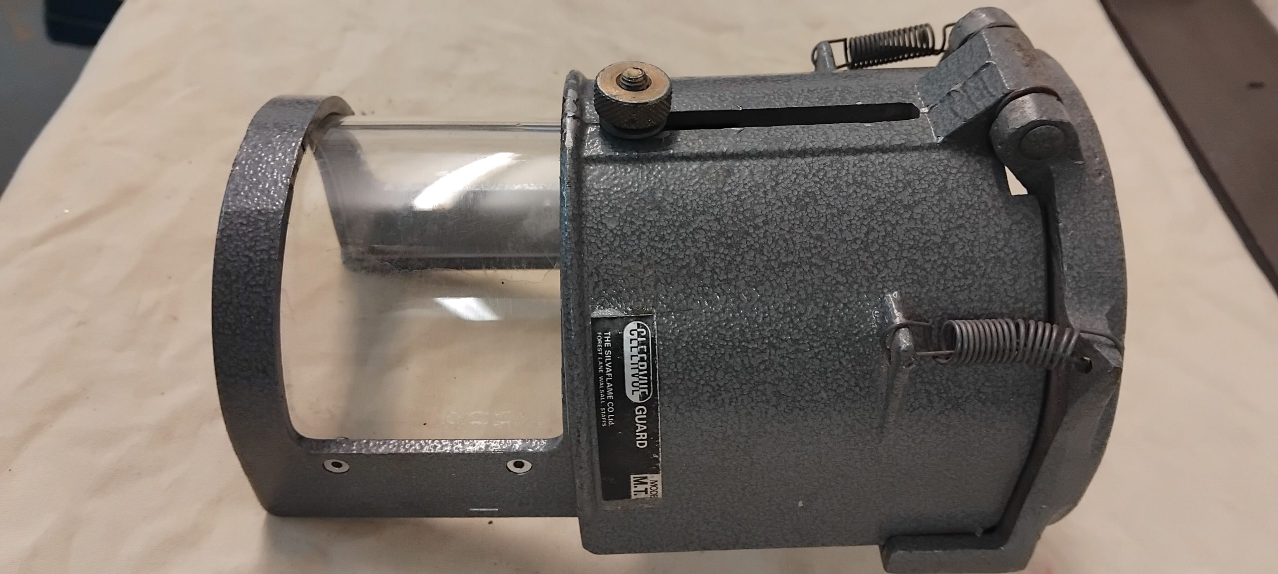Metal Cleervue Drill press chuck guard with 65 or 92mm clamping collar mount