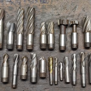 Selection of large quality HSS milling cutters.